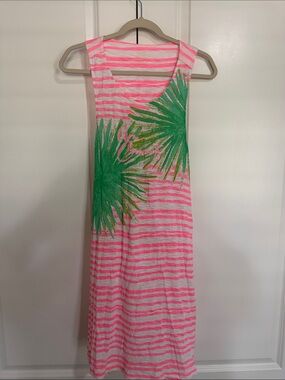 Lilly Pulitzer Coral Pink & White Striped Sleeveless Top